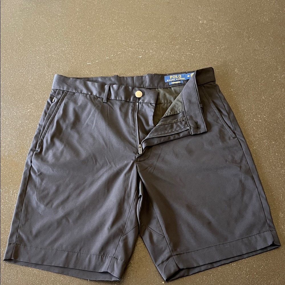 Polo by Ralph Lauren Men's Charcoal Flat Front Shorts